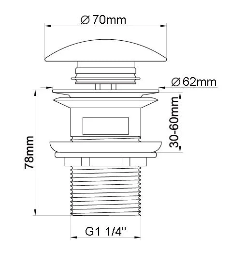 Push-Open Waste for Basin